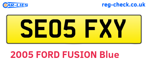 SE05FXY are the vehicle registration plates.