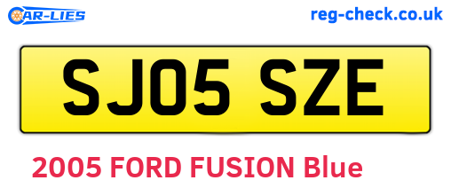 SJ05SZE are the vehicle registration plates.