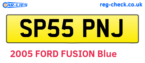 SP55PNJ are the vehicle registration plates.
