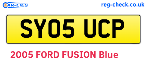 SY05UCP are the vehicle registration plates.
