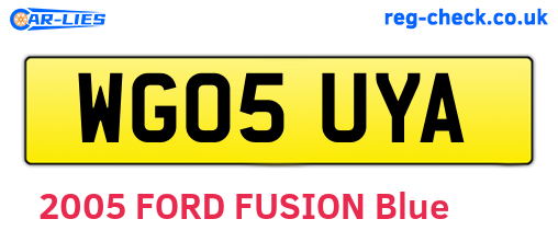 WG05UYA are the vehicle registration plates.