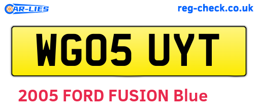 WG05UYT are the vehicle registration plates.