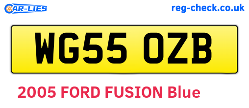 WG55OZB are the vehicle registration plates.