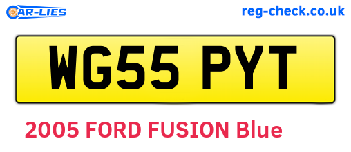 WG55PYT are the vehicle registration plates.
