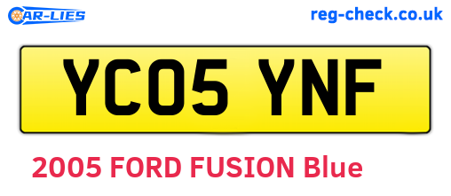 YC05YNF are the vehicle registration plates.