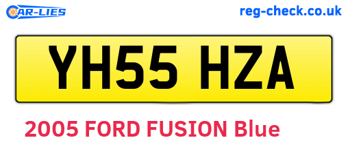 YH55HZA are the vehicle registration plates.