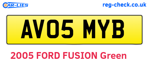 AV05MYB are the vehicle registration plates.