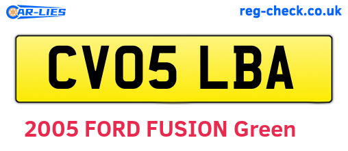 CV05LBA are the vehicle registration plates.