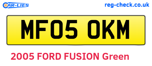 MF05OKM are the vehicle registration plates.