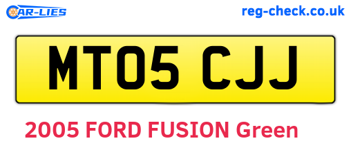 MT05CJJ are the vehicle registration plates.