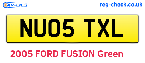 NU05TXL are the vehicle registration plates.