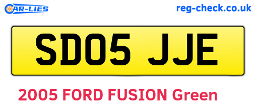SD05JJE are the vehicle registration plates.