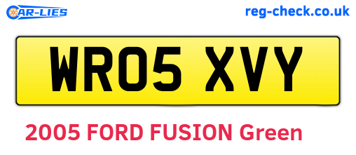 WR05XVY are the vehicle registration plates.