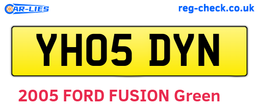 YH05DYN are the vehicle registration plates.