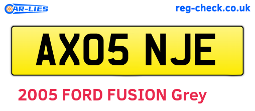 AX05NJE are the vehicle registration plates.
