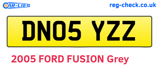 DN05YZZ are the vehicle registration plates.