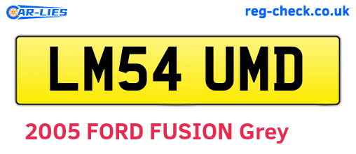 LM54UMD are the vehicle registration plates.