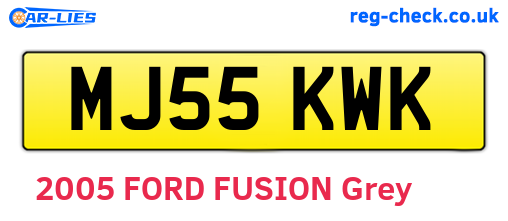 MJ55KWK are the vehicle registration plates.