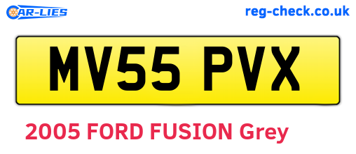 MV55PVX are the vehicle registration plates.