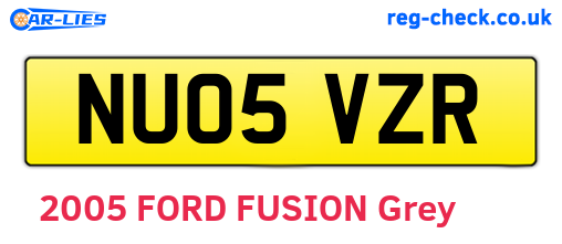 NU05VZR are the vehicle registration plates.