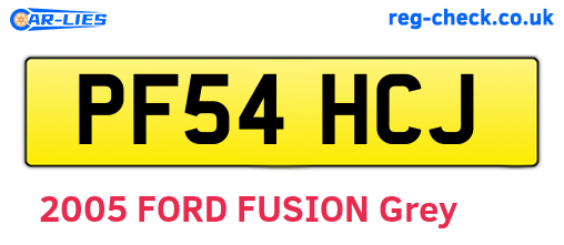 PF54HCJ are the vehicle registration plates.