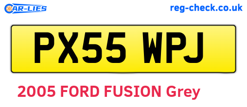 PX55WPJ are the vehicle registration plates.