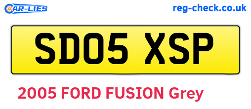 SD05XSP are the vehicle registration plates.