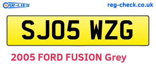 SJ05WZG are the vehicle registration plates.