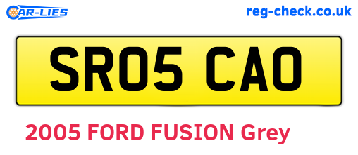 SR05CAO are the vehicle registration plates.