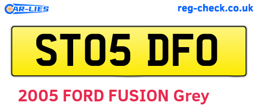 ST05DFO are the vehicle registration plates.