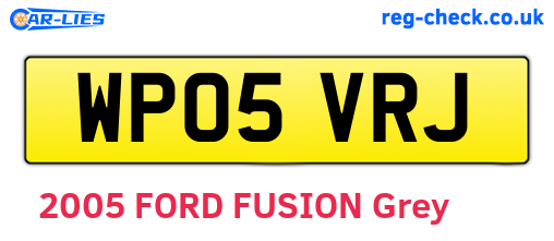 WP05VRJ are the vehicle registration plates.