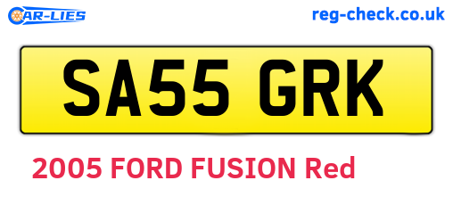 SA55GRK are the vehicle registration plates.