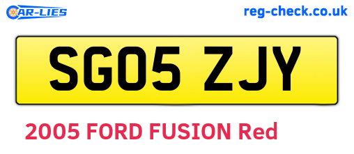 SG05ZJY are the vehicle registration plates.