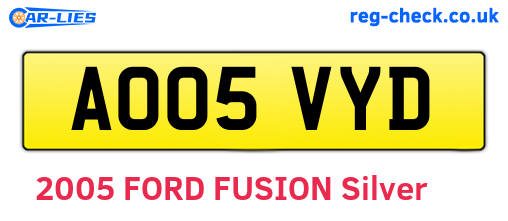 AO05VYD are the vehicle registration plates.