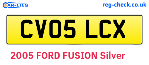 CV05LCX are the vehicle registration plates.