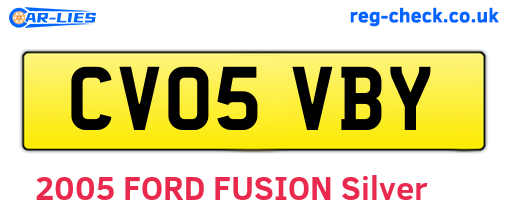 CV05VBY are the vehicle registration plates.