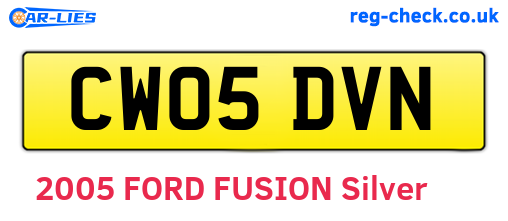 CW05DVN are the vehicle registration plates.