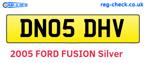 DN05DHV are the vehicle registration plates.