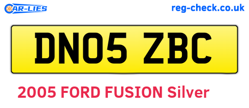 DN05ZBC are the vehicle registration plates.