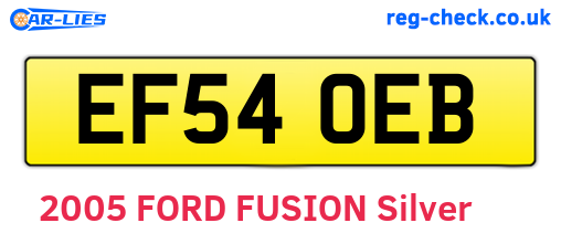 EF54OEB are the vehicle registration plates.