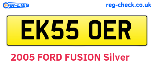 EK55OER are the vehicle registration plates.