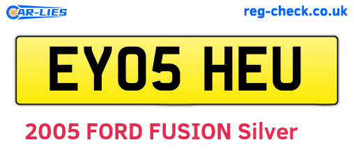 EY05HEU are the vehicle registration plates.