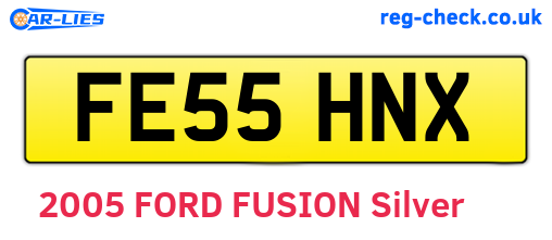 FE55HNX are the vehicle registration plates.