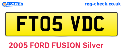 FT05VDC are the vehicle registration plates.