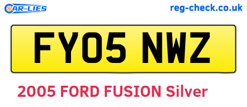 FY05NWZ are the vehicle registration plates.