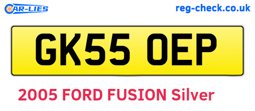 GK55OEP are the vehicle registration plates.