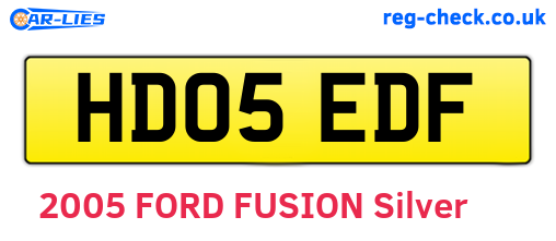HD05EDF are the vehicle registration plates.