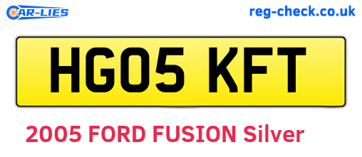 HG05KFT are the vehicle registration plates.