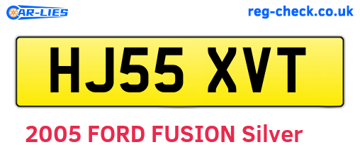 HJ55XVT are the vehicle registration plates.