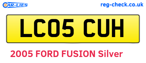 LC05CUH are the vehicle registration plates.